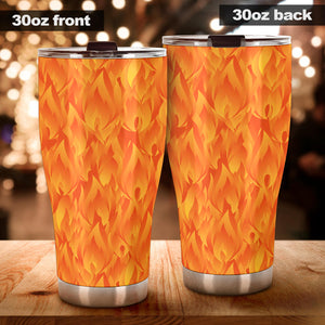 Red Flame Fire Pattern Tumbler