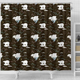 Polar Bear Pattern Background Shower Curtain Fulfilled In US