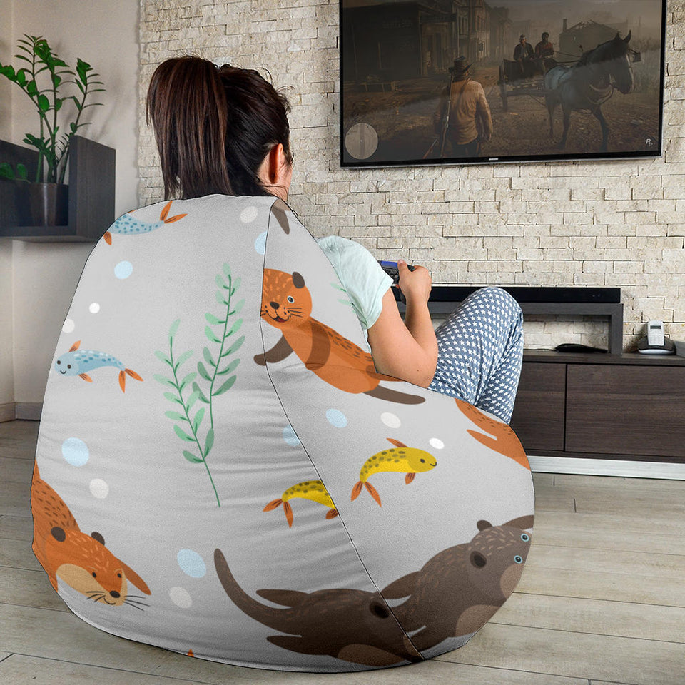 Swimming Fish Otter Pattern Bean Bag Cover