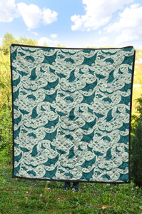 Stingray Pattern Print Design 01 Premium Quilt