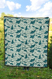 Stingray Pattern Print Design 01 Premium Quilt