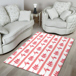 Heliconia Pink White Pattern Area Rug