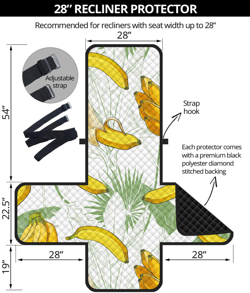 Banana Pattern Background Recliner Cover Protector