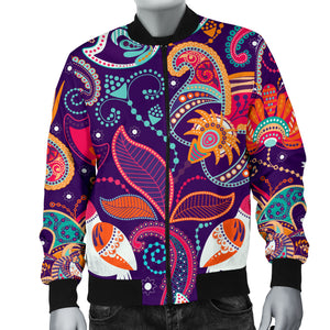 Indian Pattern Background Men Bomber Jacket