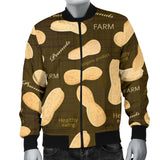 Peanut Pattern Green Background Men Bomber Jacket