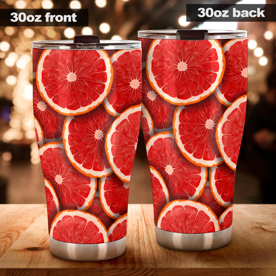 Sliced Grapefruit Pattern Background Tumbler