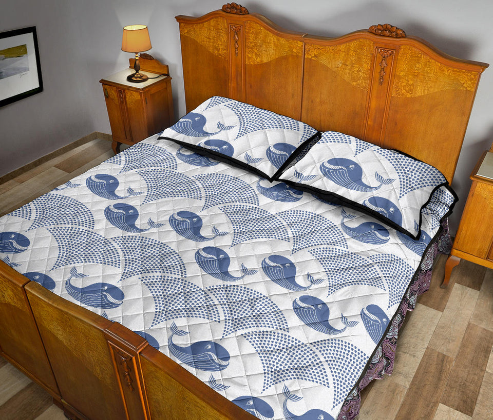 Whale Pattern Quilt Bed Set