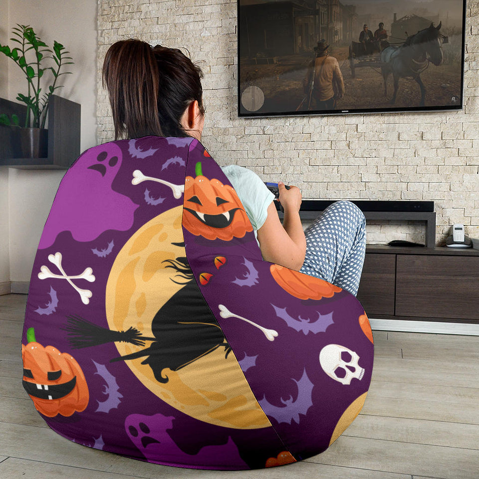 Halloween Pumpkin Witch Pattern Bean Bag Cover