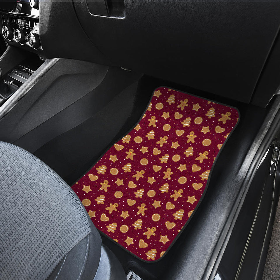 Christmas Ginger Cookie Pattern Background Front Car Mats