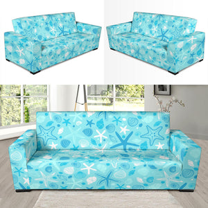 Starfish Shell Blue Theme Pattern Sofa Slipcover
