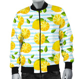 Lemon Pattern Stripe Background Men Bomber Jacket