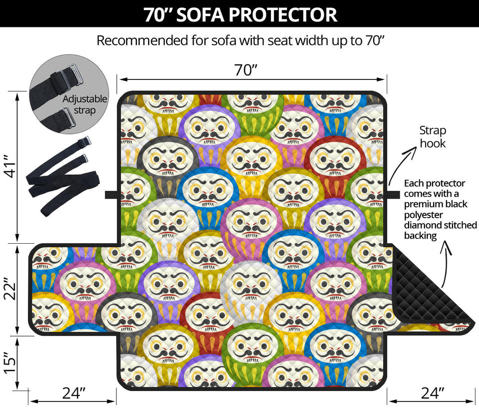 Colorful Daruma Pattern Sofa Cover Protector