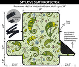 Cute Chameleon Lizard Pattern Loveseat Couch Cover Protector