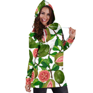 Guava Leaves Pattern Women Hoodie Dress