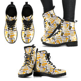 Saxophone Theme Pattern Leather Boots