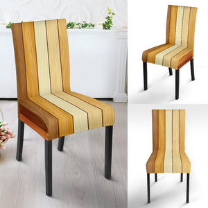 Wood Printed Pattern Print Design 01 Dining Chair Slipcover