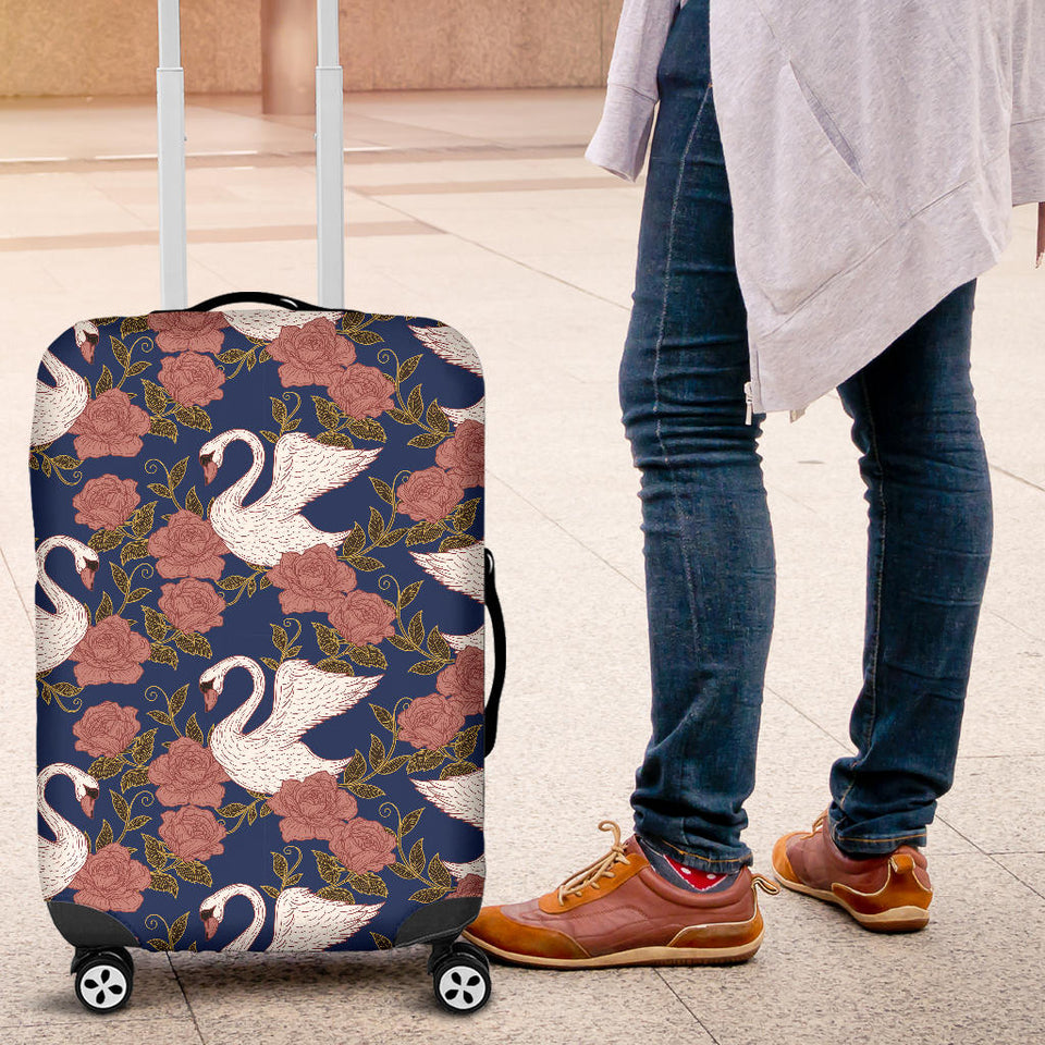 Swan Rose Pattern Luggage Covers