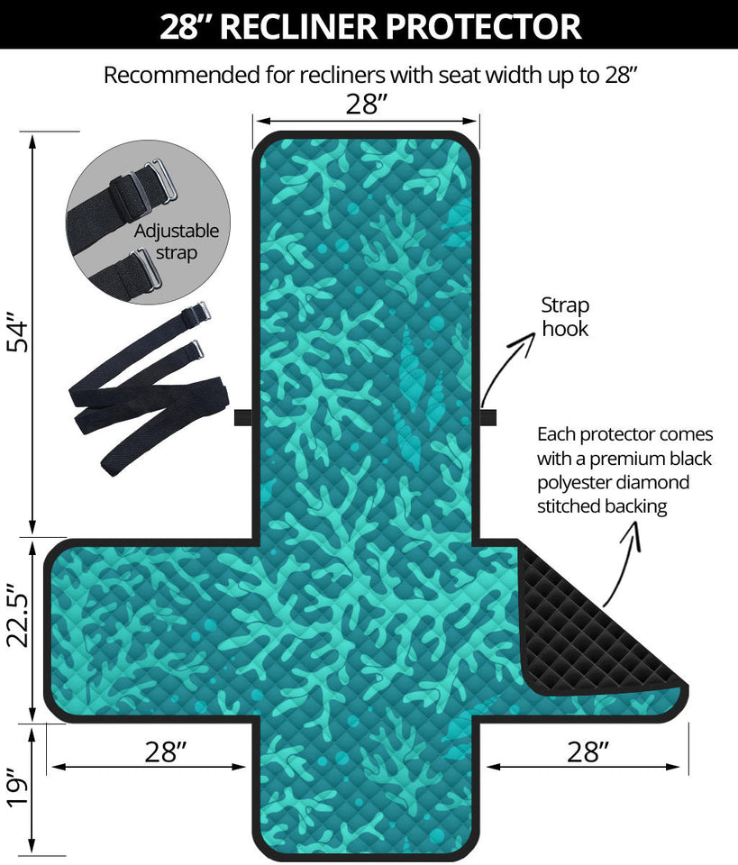 Coral Reef Pattern Print Design 01 Recliner Cover Protector