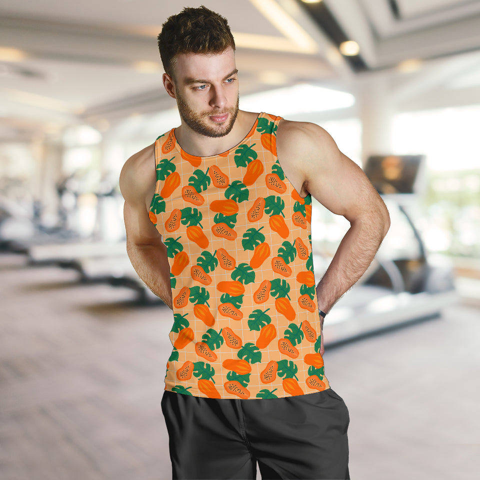 Papaya Leaves Pattern Men Tank Top