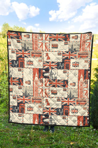 British Pattern Print Design 04 Premium Quilt