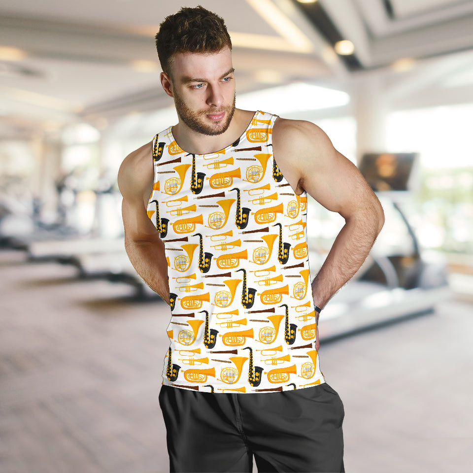 Saxophone Theme Pattern Men Tank Top