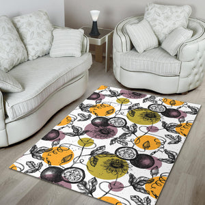 Passion Fruit Pattern Background Area Rug