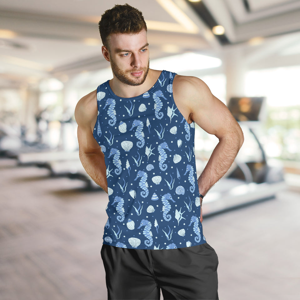 Seahorse Shell Pattern Men Tank Top