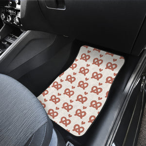 Pretzels Pattern Print Design 01 Front and Back Car Mats