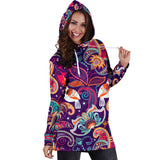 Indian Pattern Background Women Hoodie Dress