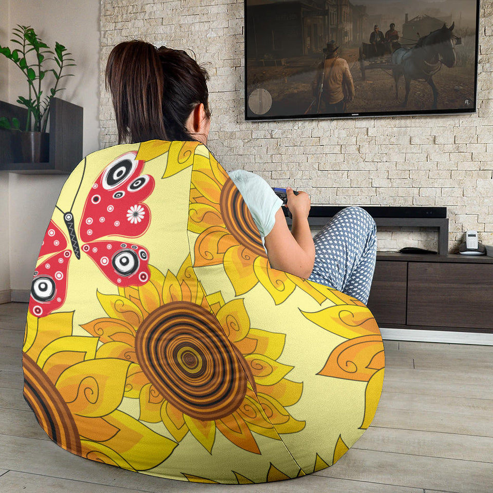 Sunflower Butterfly Pattern Bean Bag Cover