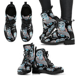 Owl Tribal Pattern Leather Boots