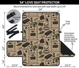 Cocoa Chocolate Pattern Loveseat Couch Cover Protector