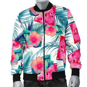 Watermelon Flower Pattern Men Bomber Jacket