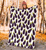 Eggplant Pattern Print Design 01 Premium Blanket