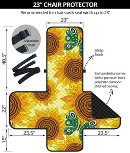 Sunflower Butterfly Pattern Chair Cover Protector