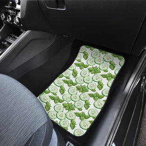 Sliced Cucumber Leaves Pattern Front Car Mats