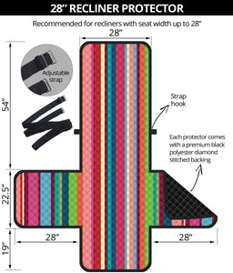 Rainbow Stripe Pattern Recliner Cover Protector