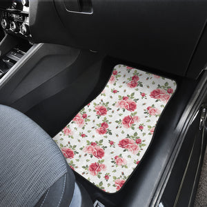 Rose Pattern Print Design 02 Front and Back Car Mats