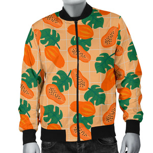 Papaya Leaves Pattern Men Bomber Jacket