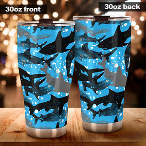 Shark Pattern Background Tumbler