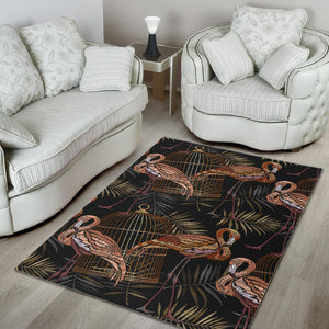 Flamingo Pattern Background Area Rug