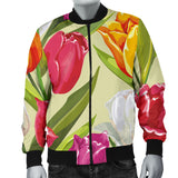 Colorful Tulip Pattern Men Bomber Jacket