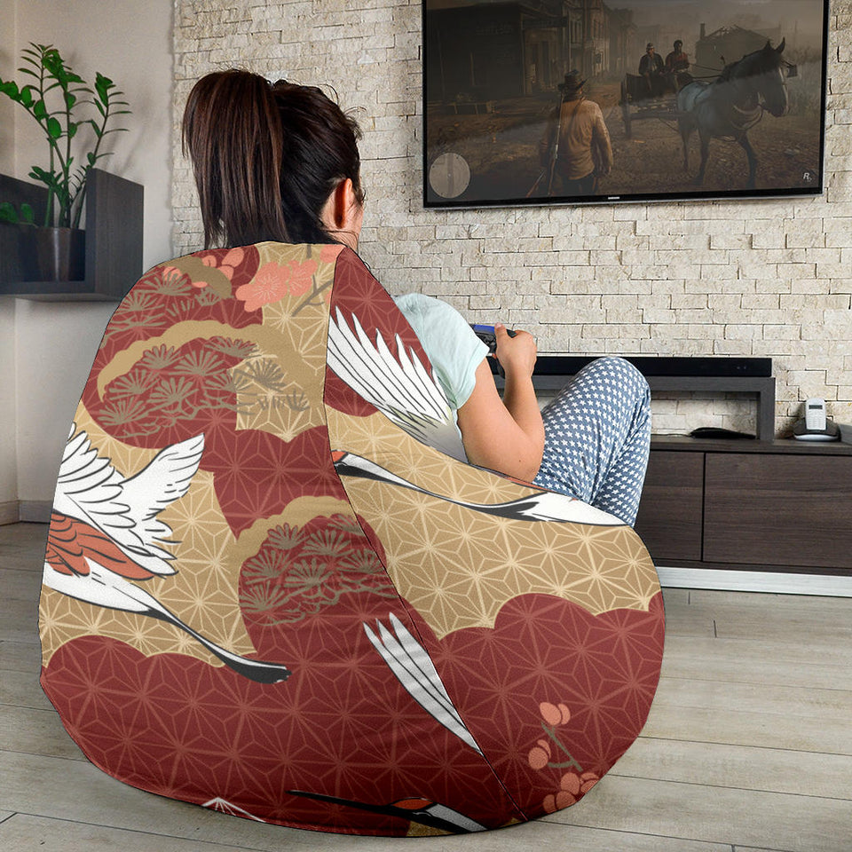 Japanese Crane Theme Pattern Bean Bag Cover