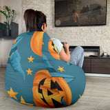 Halloween Pumpkin Witch Hat Pattern Bean Bag Cover