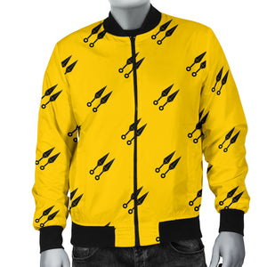 Ninja Weapon Pattern Men Bomber Jacket