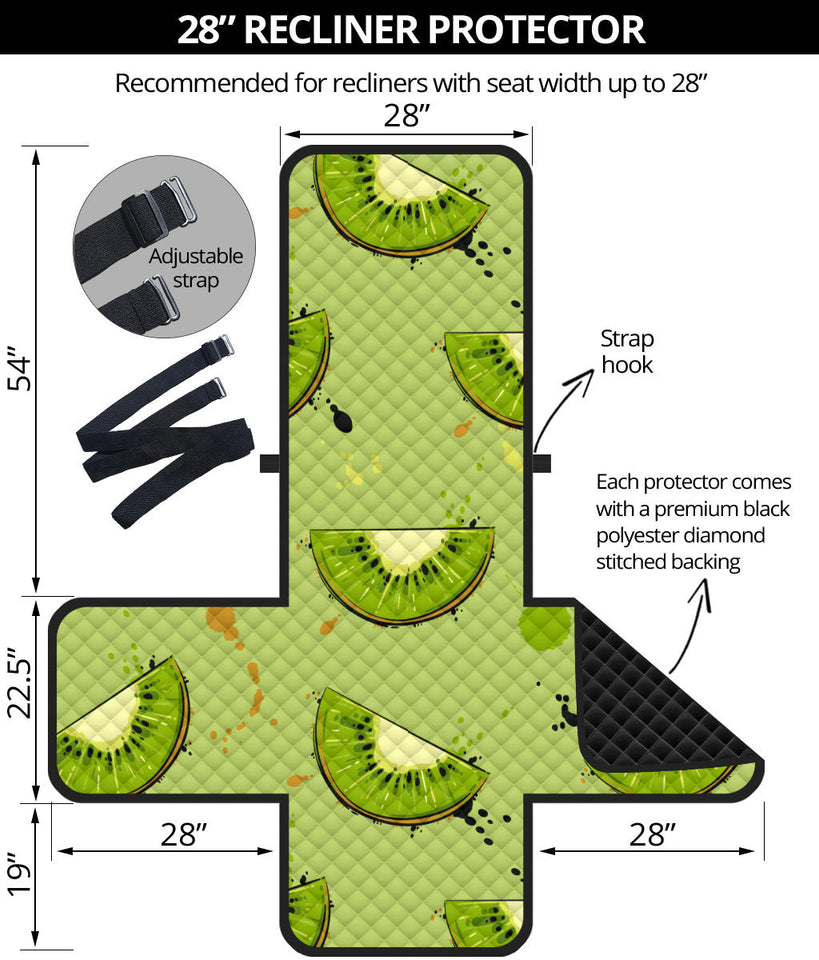 Kiwi Pattern Background Recliner Cover Protector