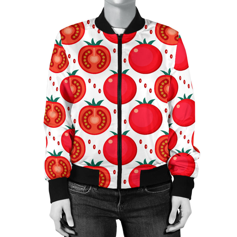Tomato Pattern Women Bomber Jacket