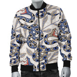 Snake Leaves Pattern Men Bomber Jacket