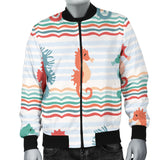 Seahorse Pattern Theme Men Bomber Jacket