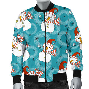 Snowman Chirstmas Pattern Men Bomber Jacket